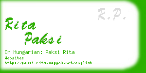 rita paksi business card